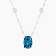 Cushion Blue Lab Diamond Pendant | Solitaire with Sautoir