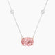 Cushion Pink Lab Diamond Pendant | Solitaire with Sautoir