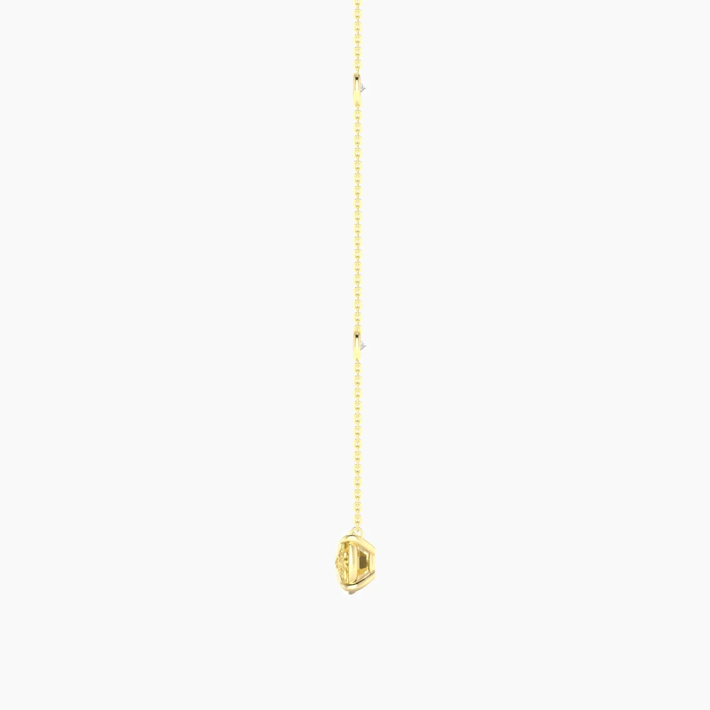 Solitaire with Sautoir | 18k Yellow Gold 3 ct Yellow Lab Diamond Cushion Cut Pendant