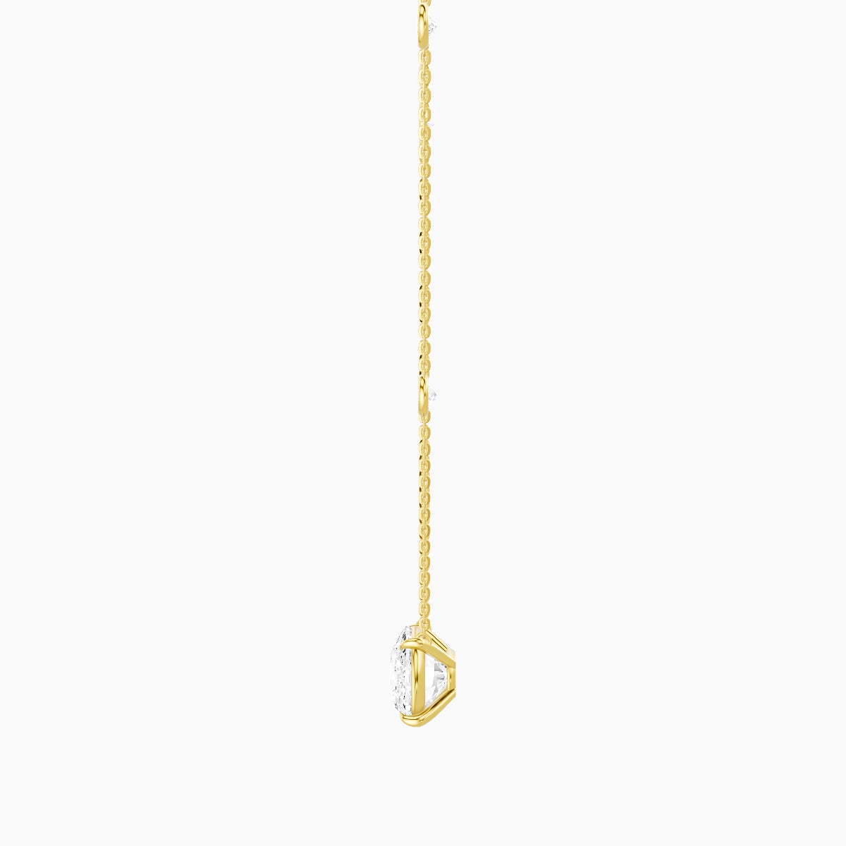 Solitaire with Sautoir | 18k Yellow Gold 5 ct White Lab Diamond Cushion Pendant