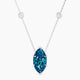 Marquise Blue Lab Diamond Pendant | Solitaire with Sautoir