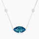 Marquise Blue Lab Diamond Pendant | Solitaire with Sautoir