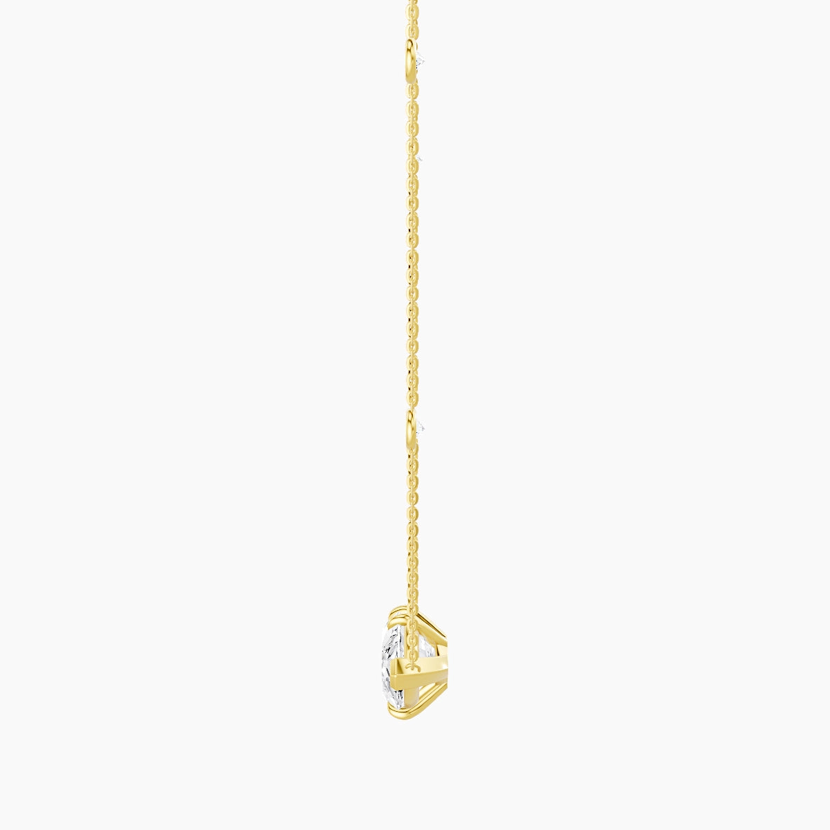 Solitaire with Sautoir | 18k Yellow Gold 5 ct White Lab Diamond Marquise Pendant
