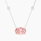 Oval Pink Lab Diamond Pendant | Solitaire with Sautoir
