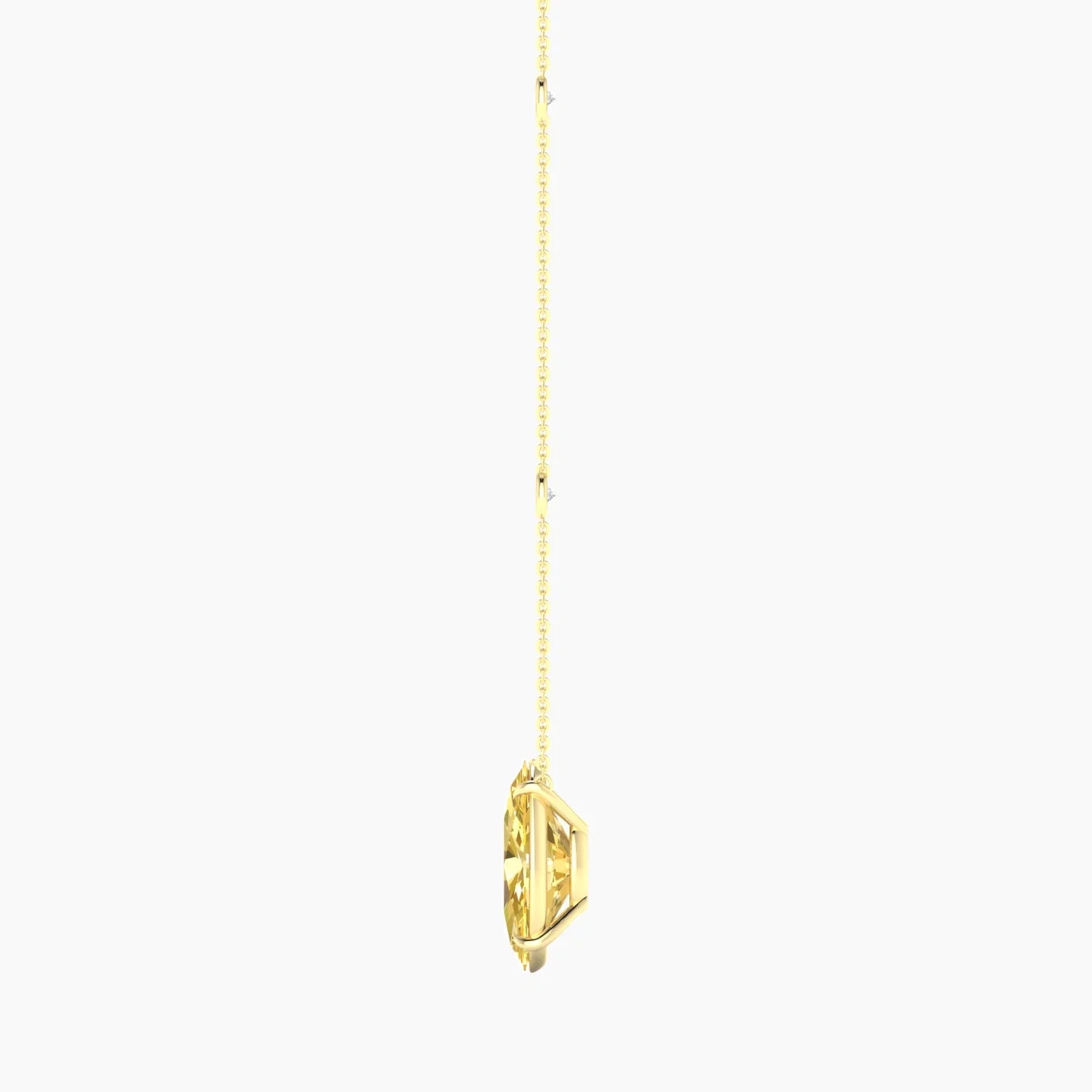 Solitaire with Sautoir | 18k Yellow Gold 5 ct Yellow Lab Diamond Oval Cut Pendant
