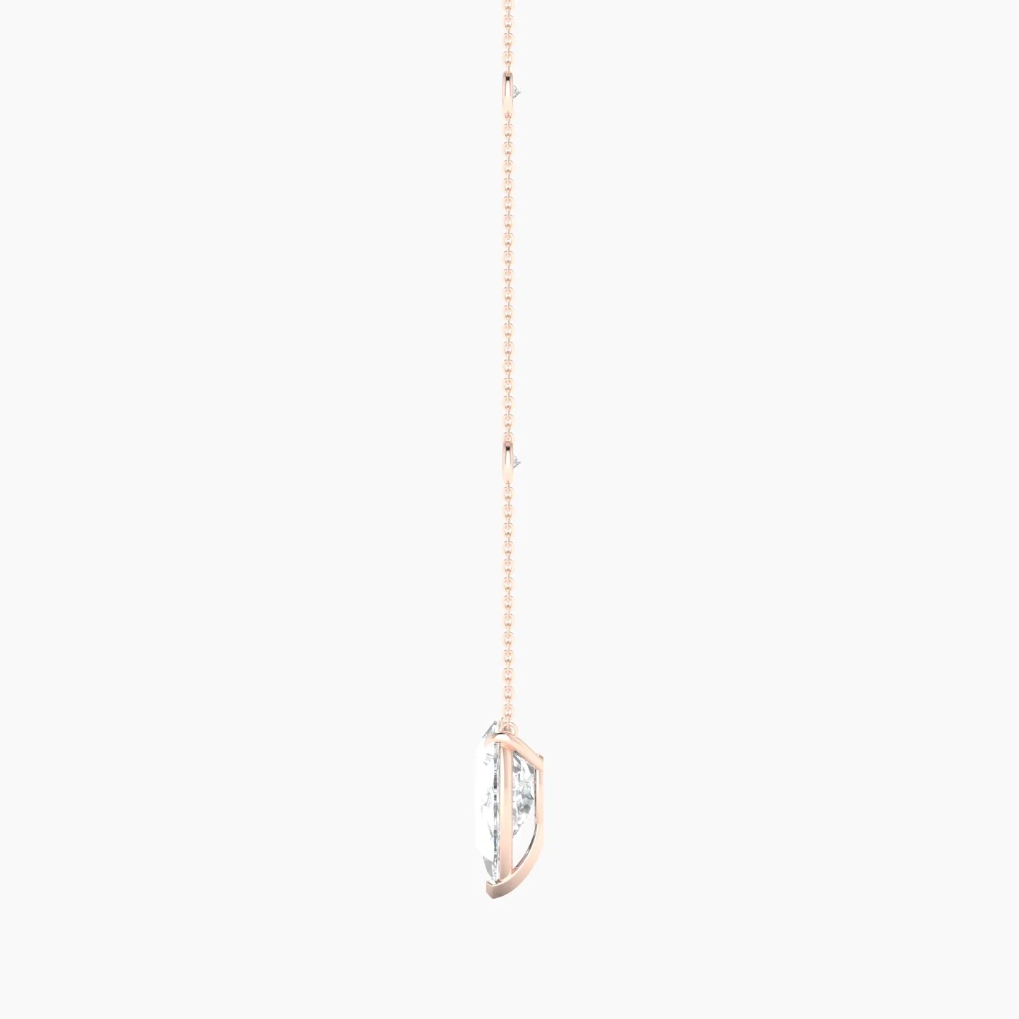 Solitaire with Sautoir | 18k Rose Gold 3 ct Lab Diamond Pear Cut Pendant
