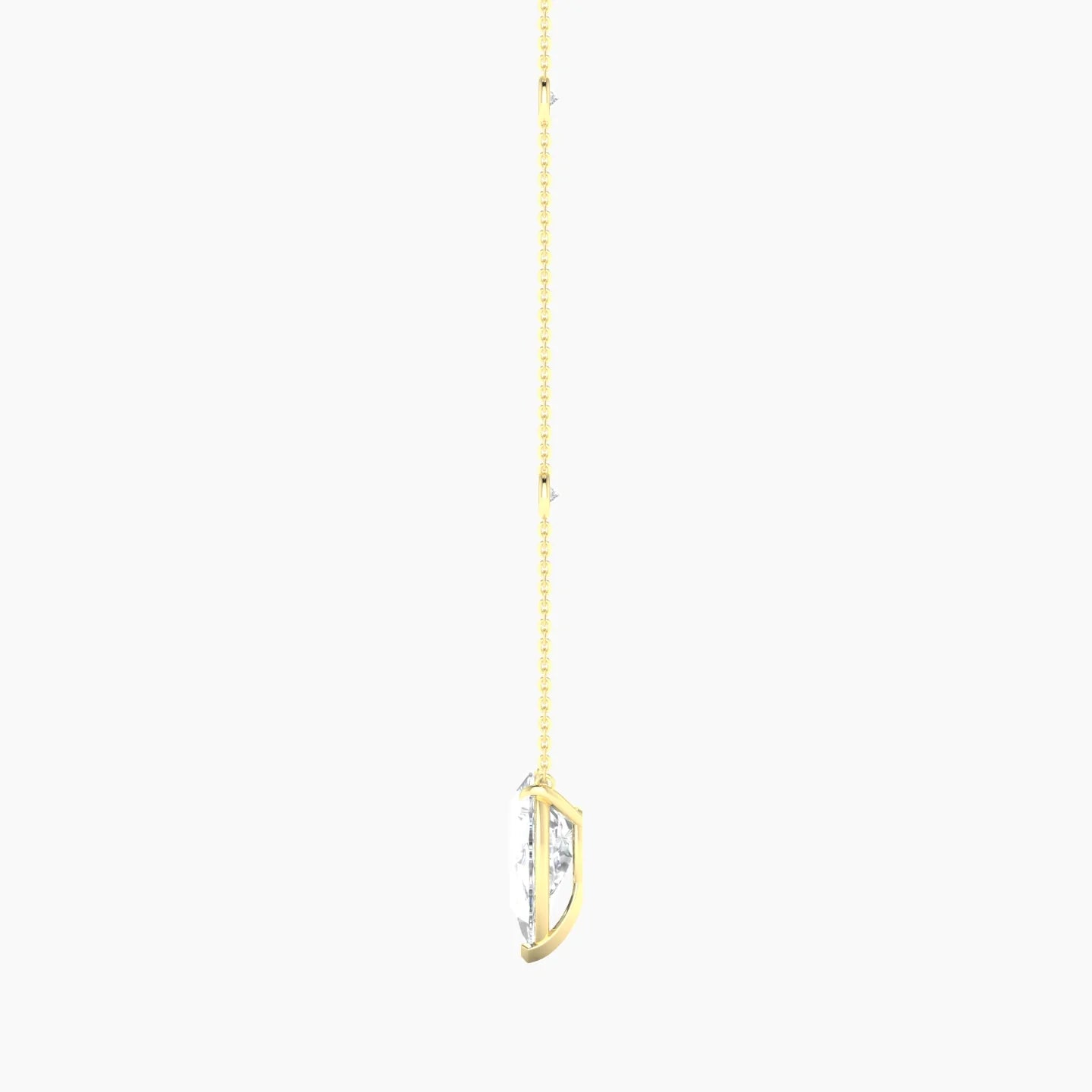 Solitaire with Sautoir | 18k Yellow Gold 3 ct Lab Diamond Pear Cut Pendant
