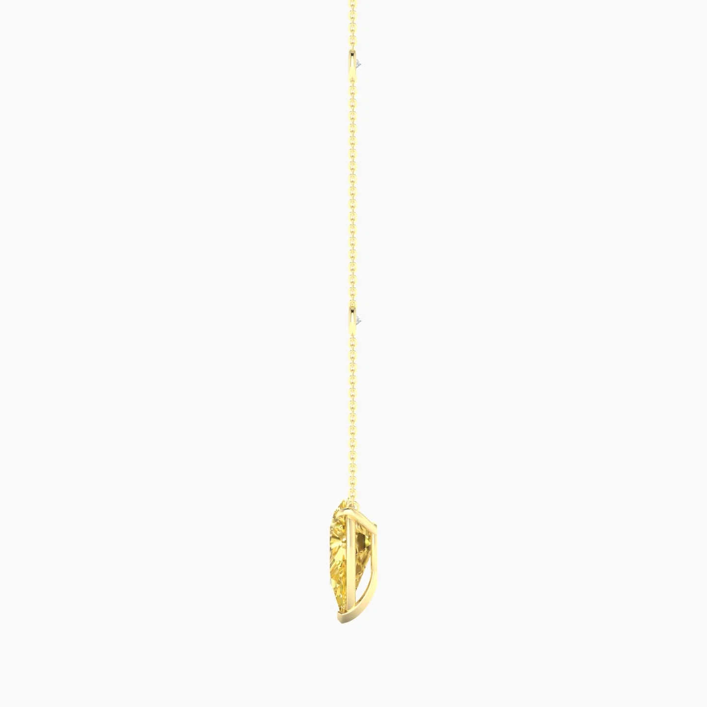 Solitaire with Sautoir | 18k Yellow Gold 3 ct Yellow Lab Diamond Pear Cut Pendant