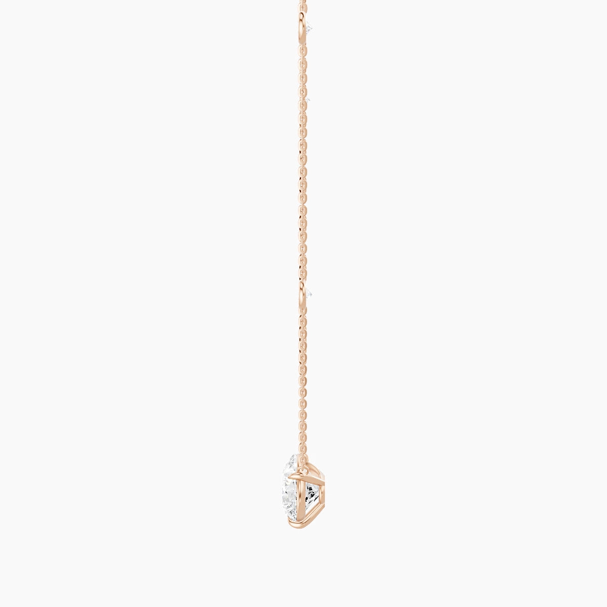 Solitaire with Sautoir | 18k Rose Gold 3 ct White Lab Diamond Pear Pendant