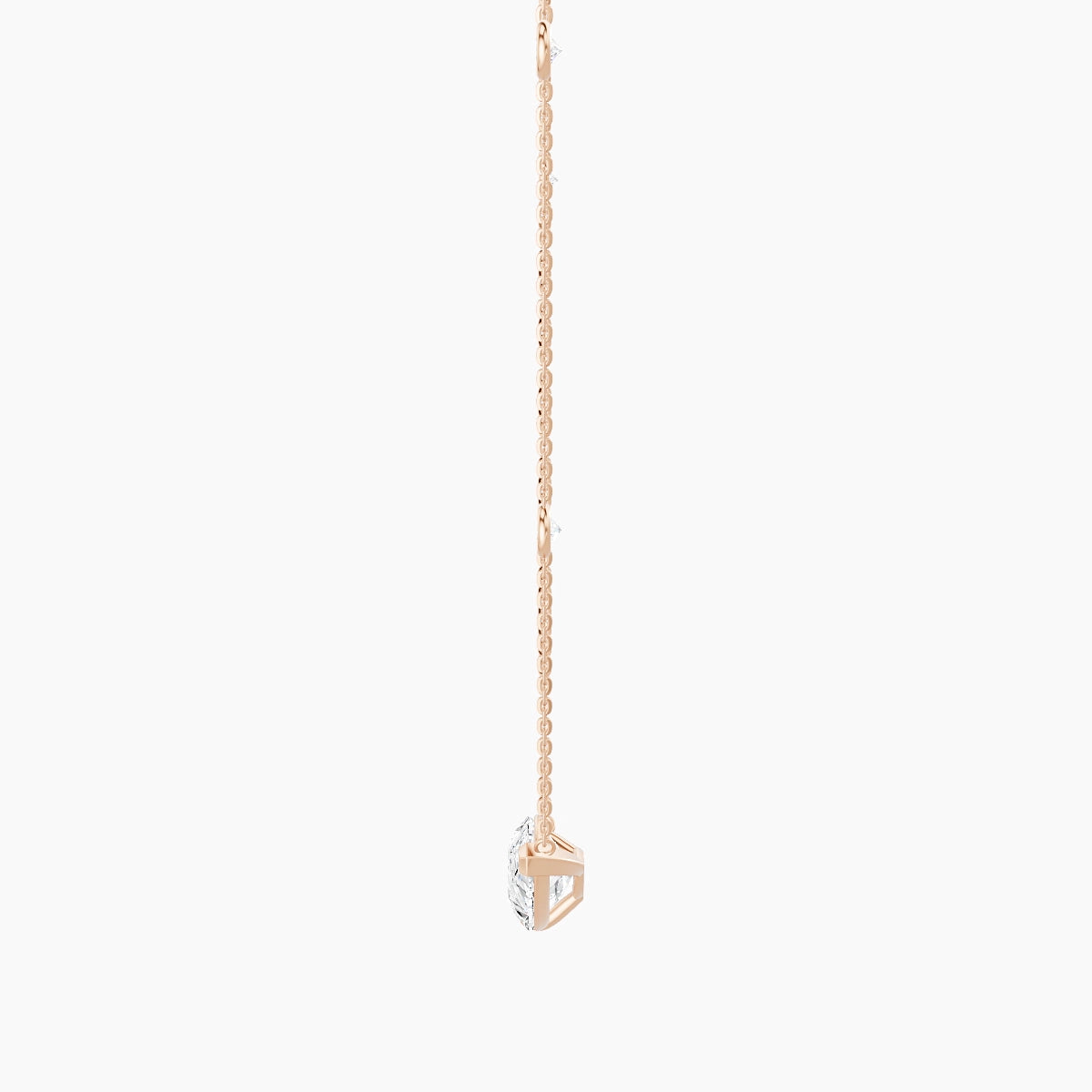 Solitaire with Sautoir | 18k Rose Gold 3 ct White Lab Diamond Pear Pendant