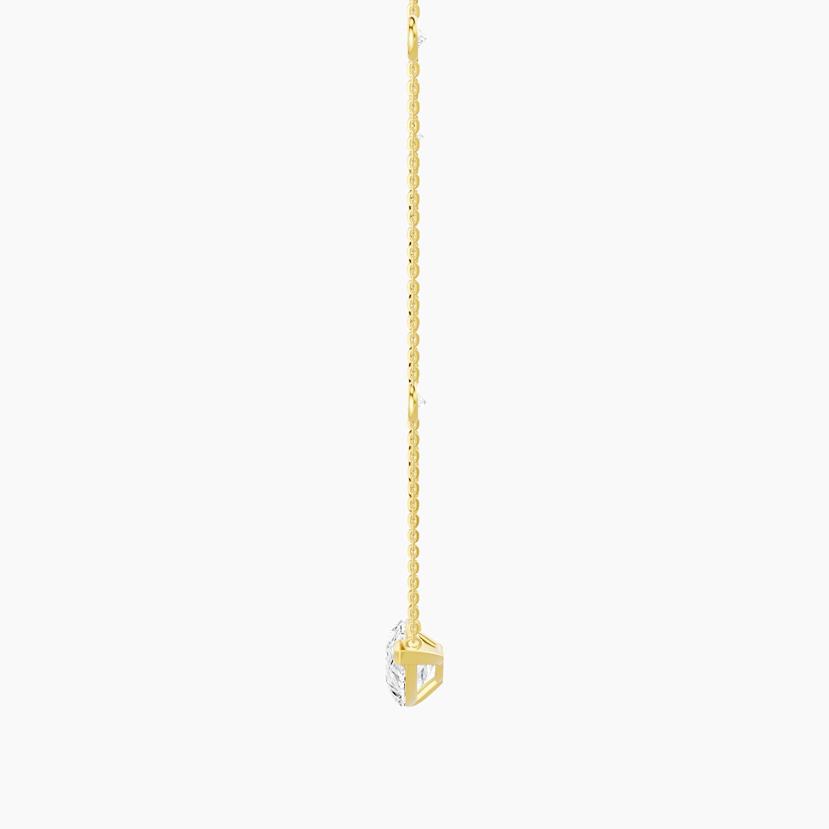 Solitaire with Sautoir | 18k Yellow Gold 3 ct White Lab Diamond Pear Pendant