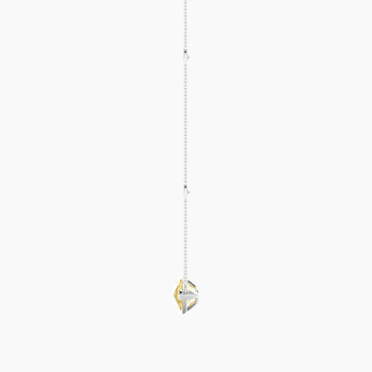 Solitaire with Sautoir | 18k White Gold 3 ct Yellow Lab Diamond Pear Cut Pendant