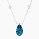 Pear Blue Lab Diamond Pendant | Solitaire with Sautoir