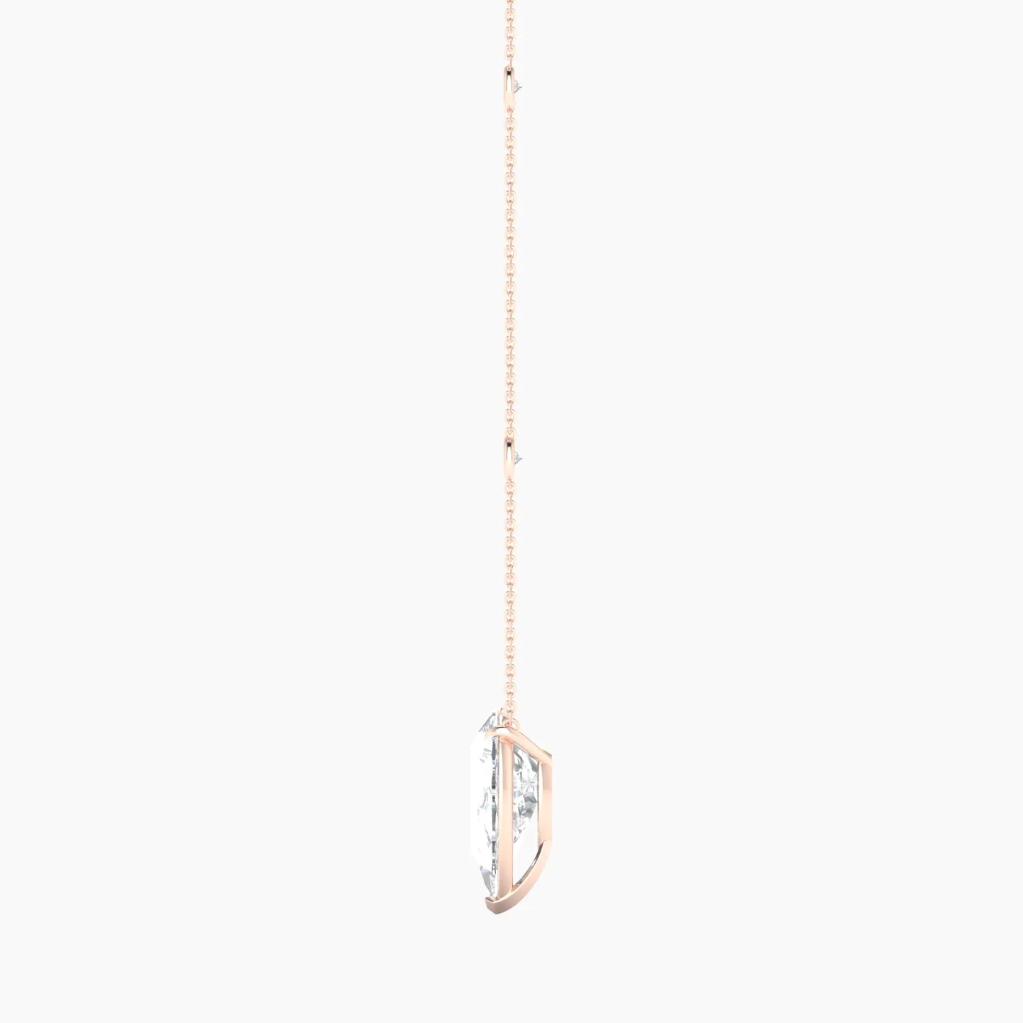 Solitaire with Sautoir | 18k Rose Gold 5 ct Lab Diamond Pear Cut Pendant