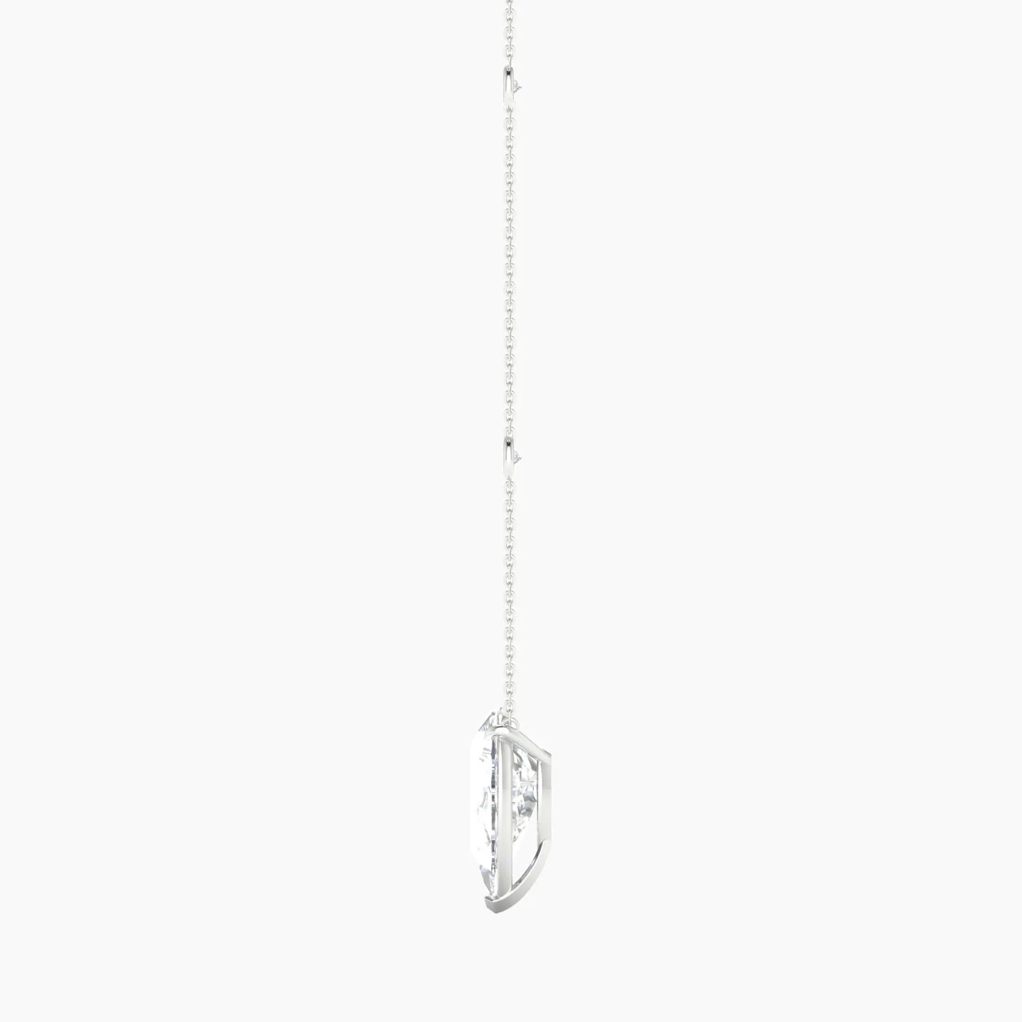 Solitaire with Sautoir | 18k White Gold 5 ct Lab Diamond Pear Cut Pendant