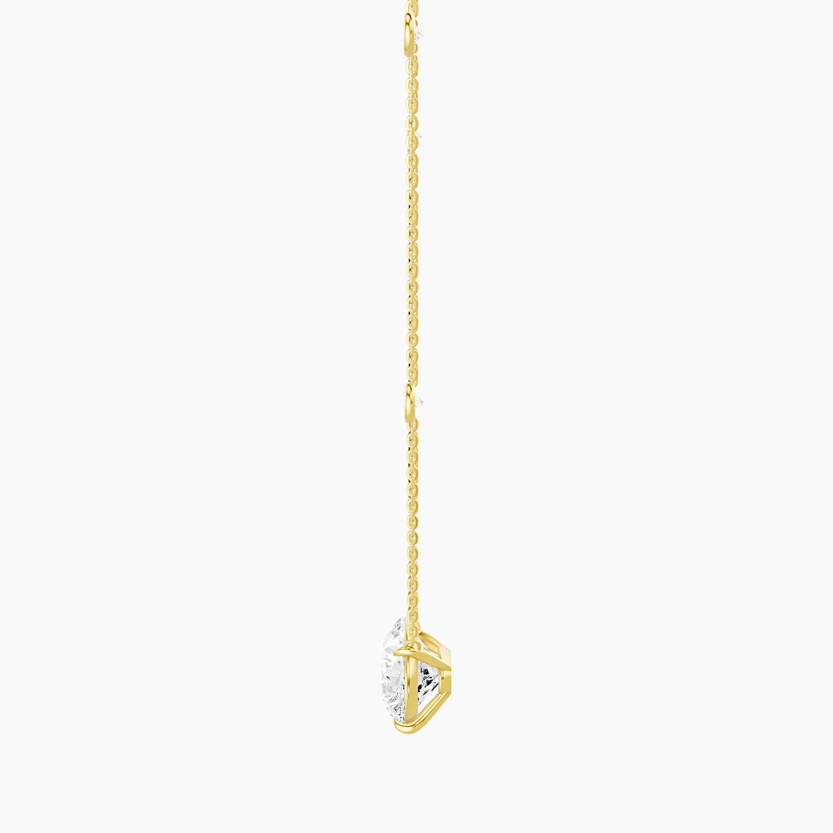 Solitaire with Sautoir | 18k Yellow Gold 5 ct White Lab Diamond Pear Pendant