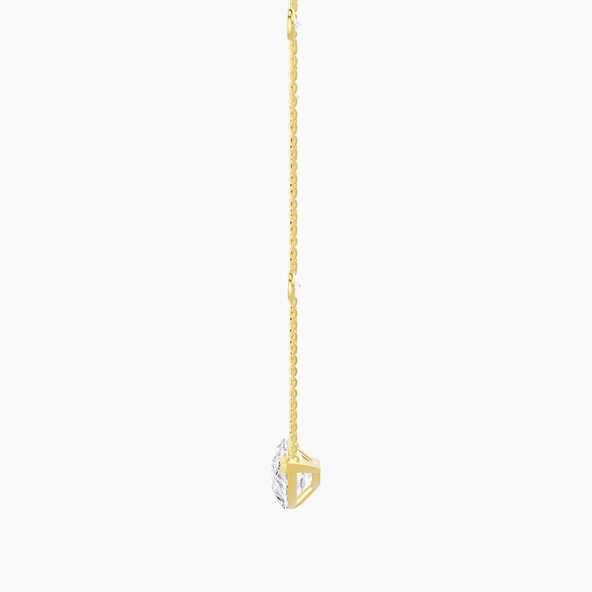 Solitaire with Sautoir | 18k Yellow Gold 5 ct White Lab Diamond Pear Pendant