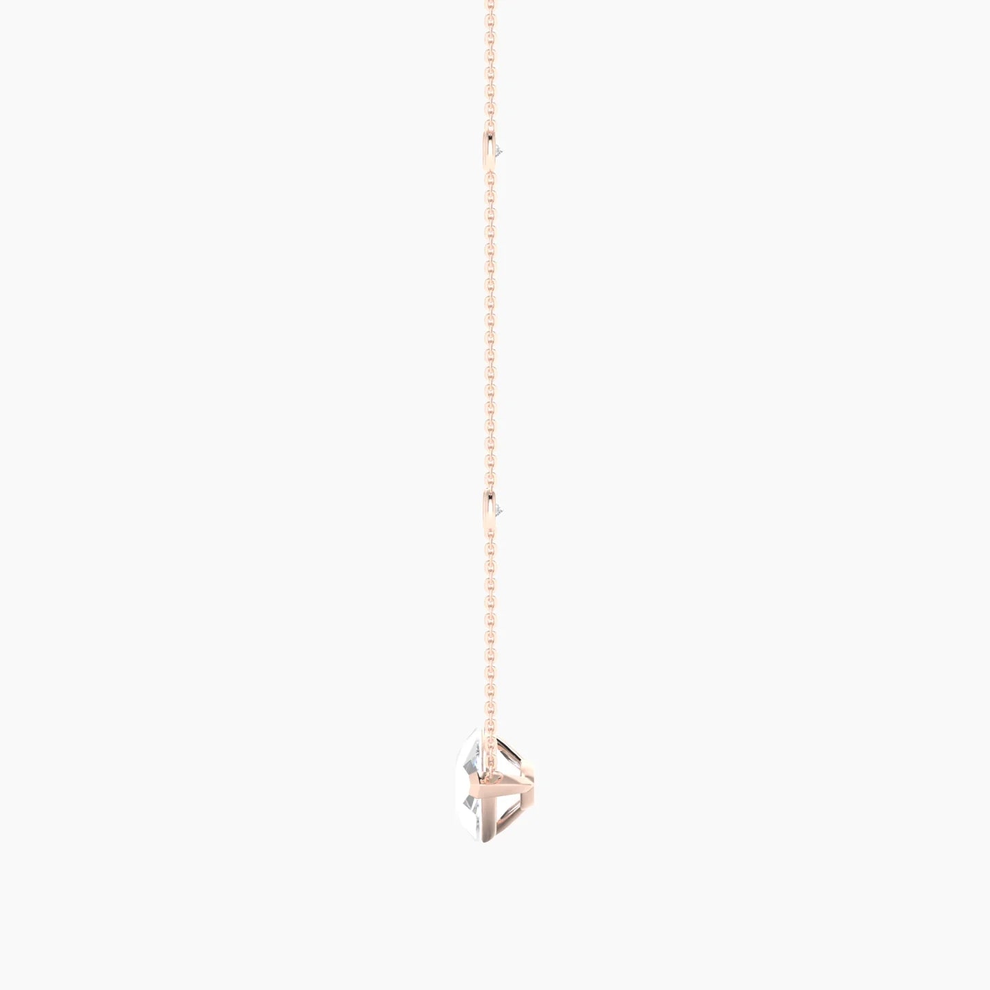 Solitaire with Sautoir | 18k Rose Gold 5 ct Lab Diamond Pear Cut Pendant
