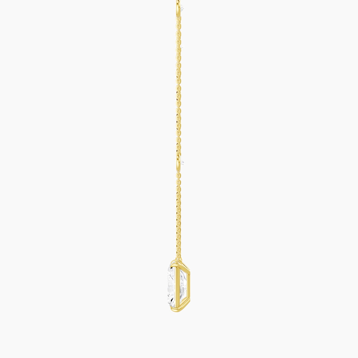Solitaire with Sautoir | 18k Yellow Gold 3 ct White Lab Diamond Radiant Pendant