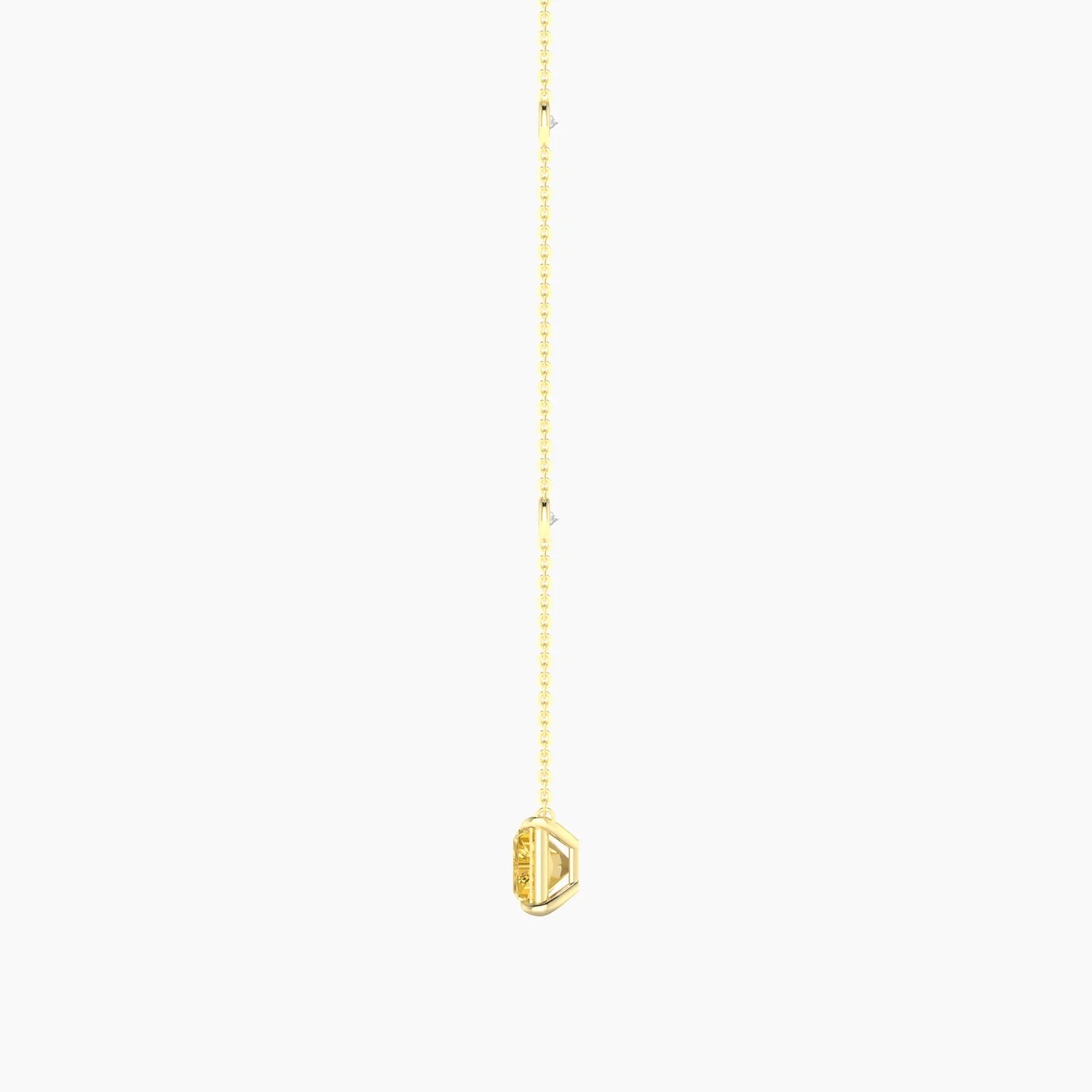 Solitaire with Sautoir | 18k Yellow Gold 3 ct Yellow Lab Diamond Radiant Cut Pendant