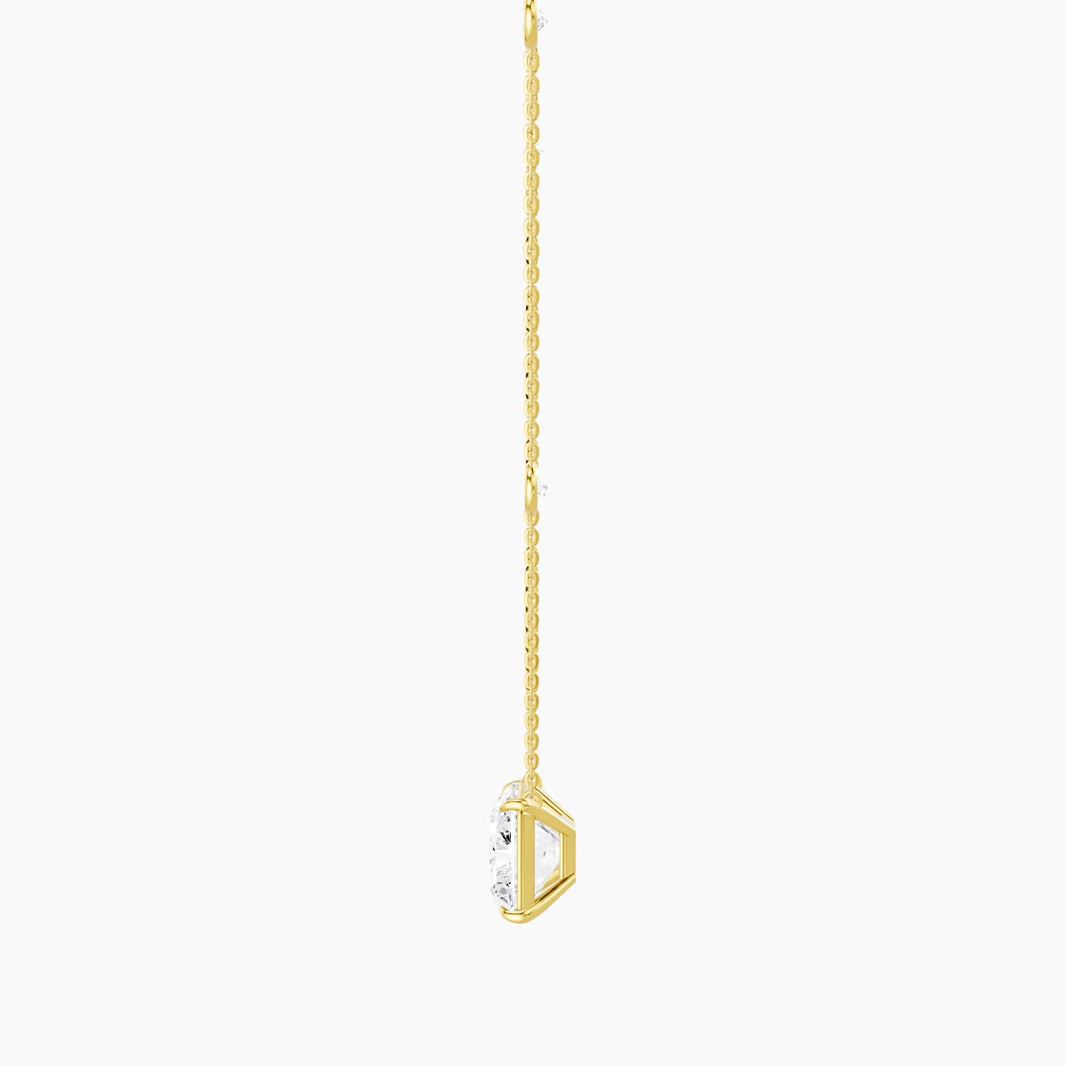 Solitaire with Sautoir | 18k Yellow Gold 5 ct White Lab Diamond Radiant Pendant