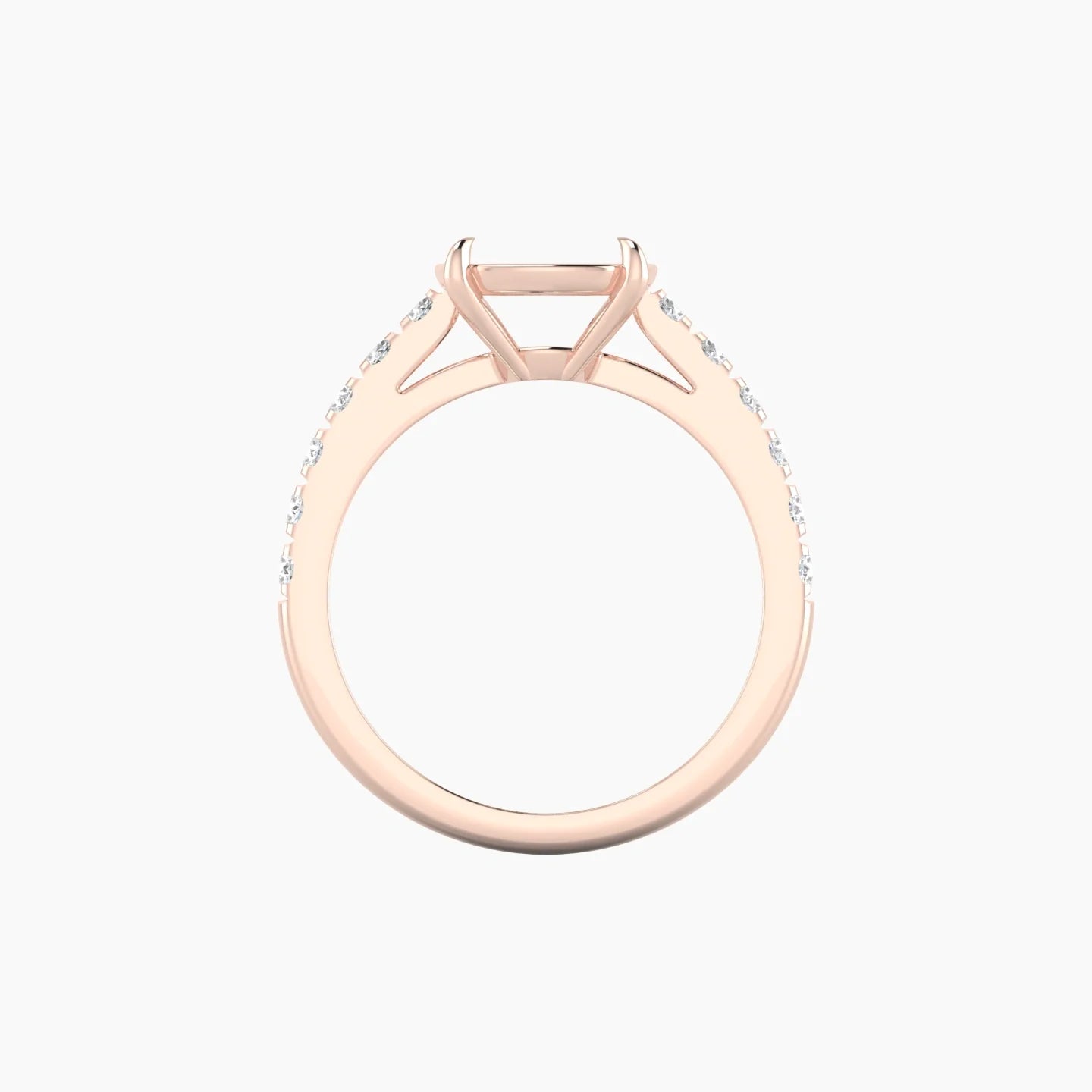 Straight Shank | 18k Rose Gold 5-7.99 ct Cushion Cut Ring Setting