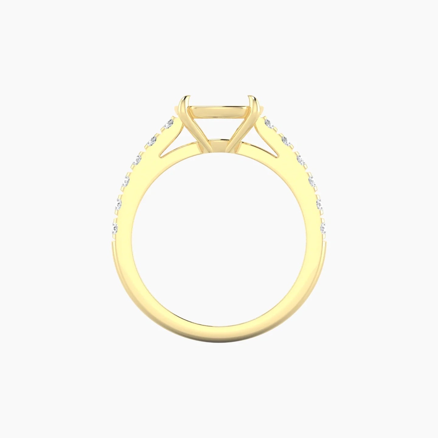 Straight Shank | 18k Yellow Gold 5-7.99 ct Cushion Cut Ring Setting