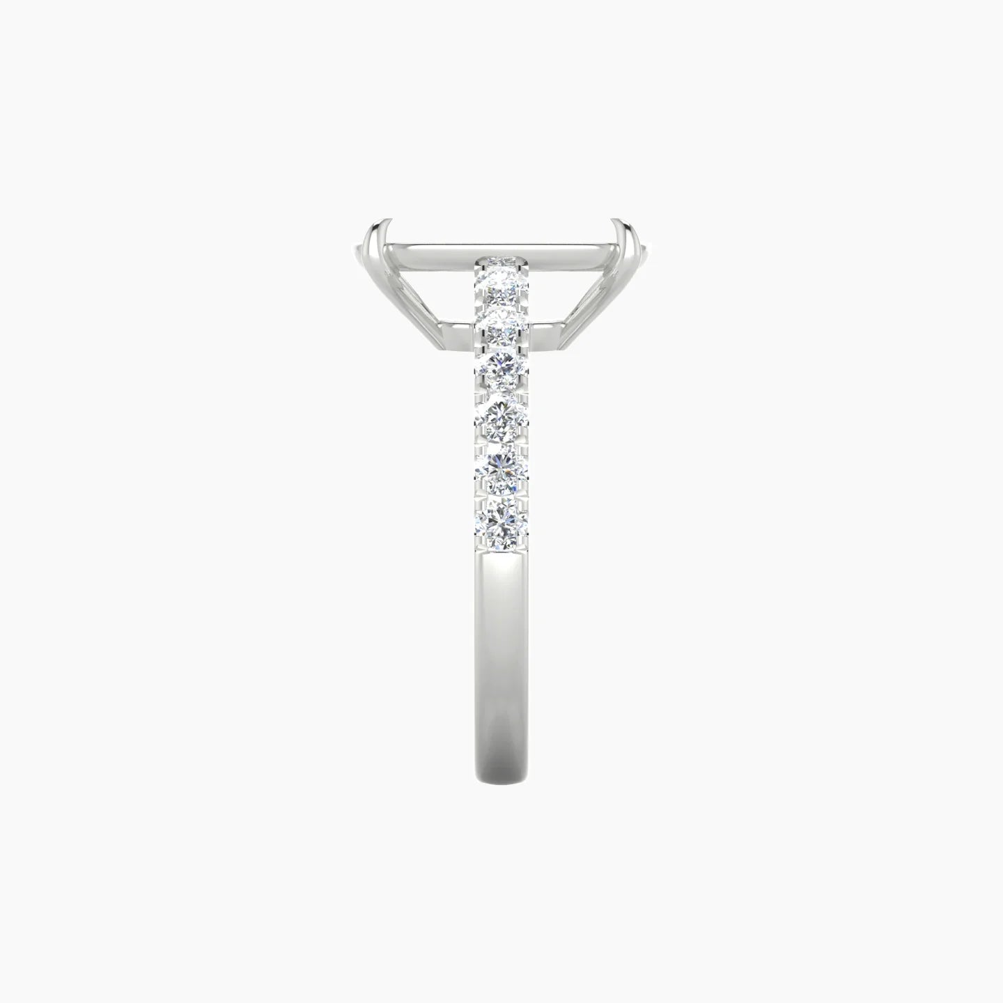 Straight Shank | 18k White Gold 5-7.99 ct Cushion Cut Ring Setting