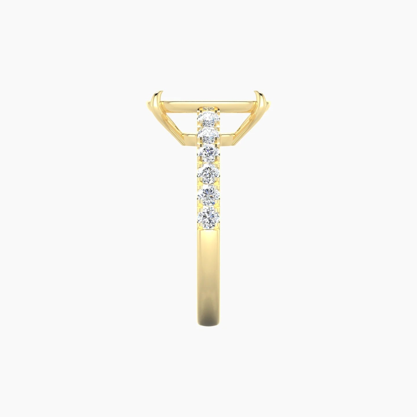 Straight Shank | 18k Yellow Gold 5-7.99 ct Cushion Cut Ring Setting
