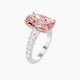 Cushion Pink Lab Diamond Ring | Straight Shank
