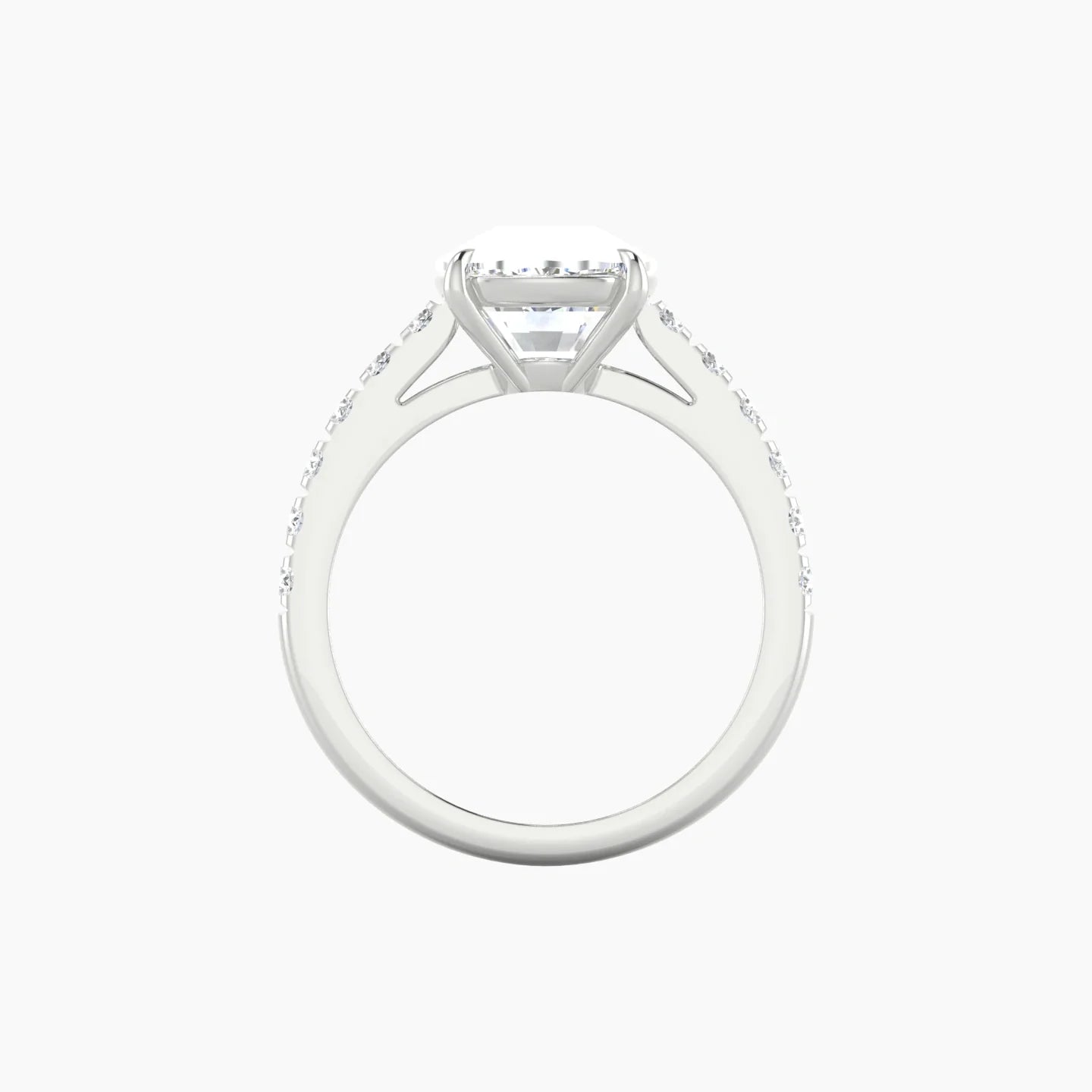 Straight Shank | 18k White Gold 5 ct Cushion Cut Ring