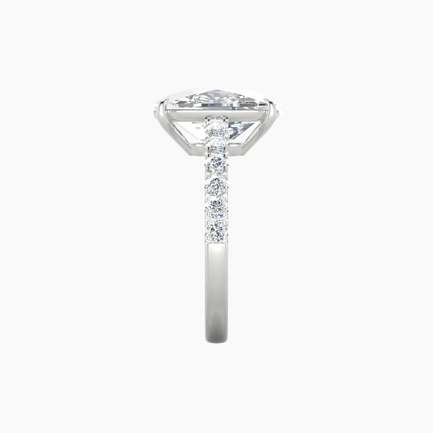 Straight Shank | 18k White Gold 5 ct Cushion Cut Ring