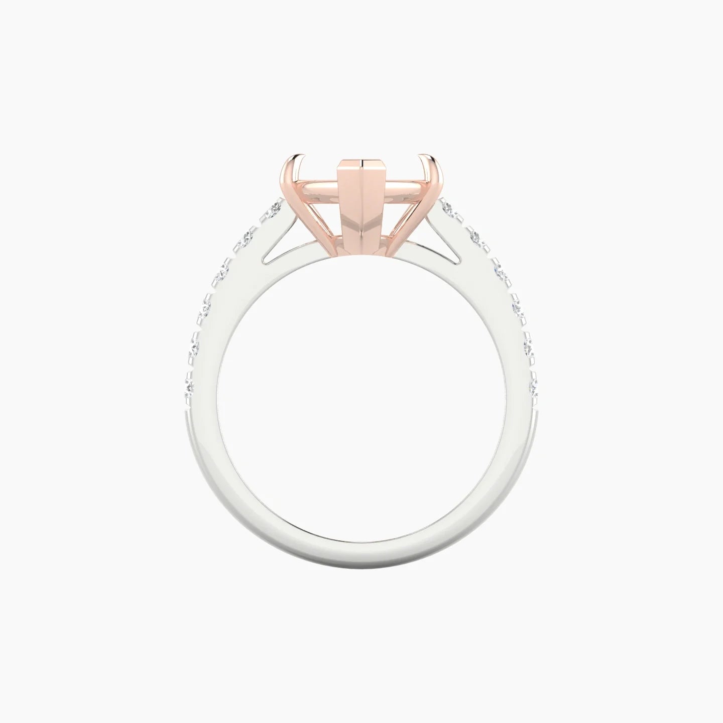 Straight Shank | 18k White & Rose Gold 5-7.99 ct Marquise Cut Ring Setting