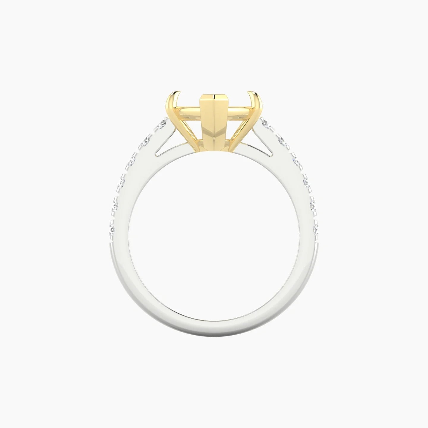 Straight Shank | 18k White & Yellow Gold 5-7.99 ct Marquise Cut Ring Setting