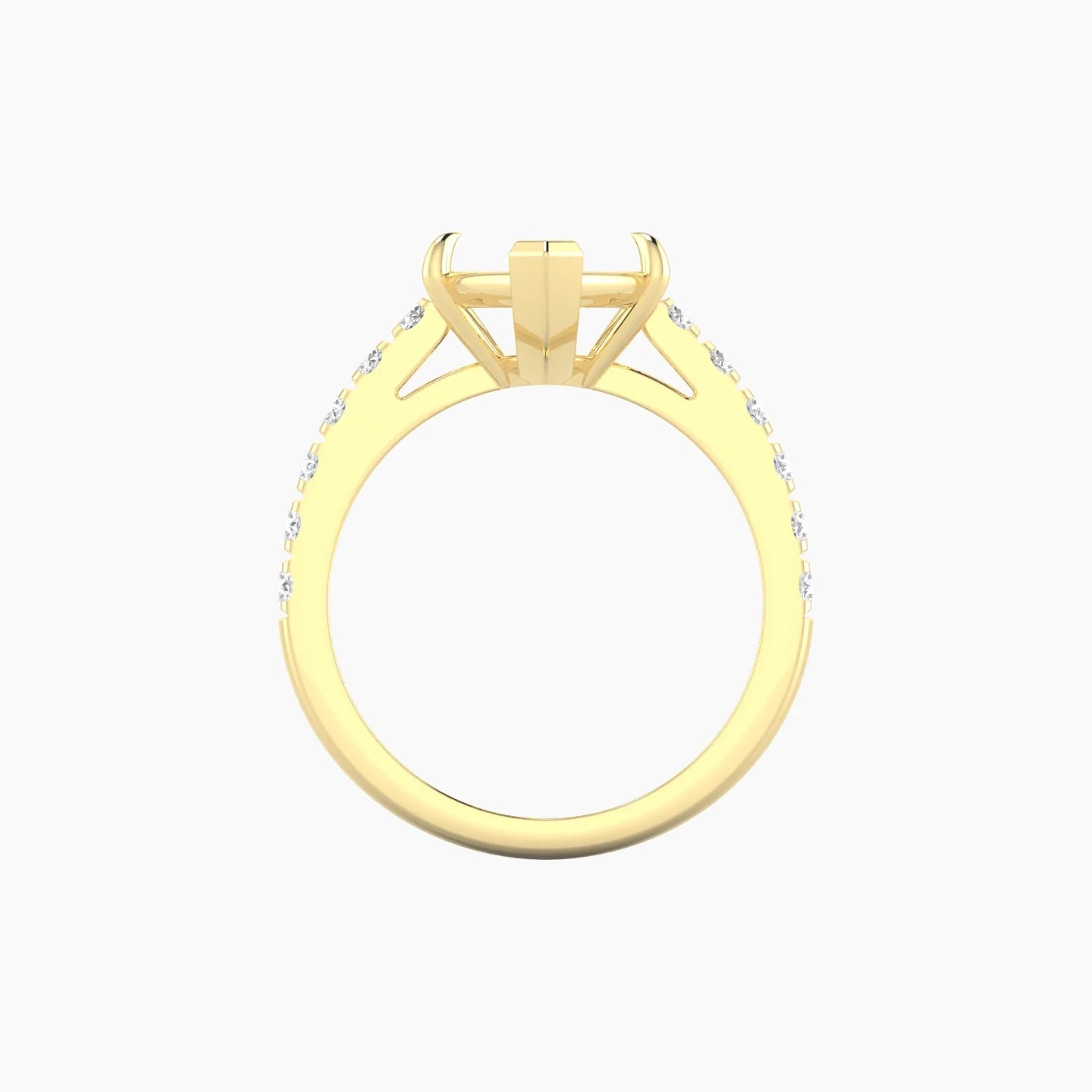 Straight Shank | 18k Yellow Gold 5-7.99 ct Marquise Cut Ring Setting