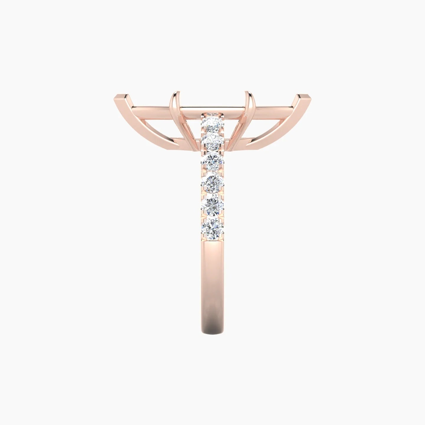 Straight Shank | 18k Rose Gold 5-7.99 ct Marquise Cut Ring Setting