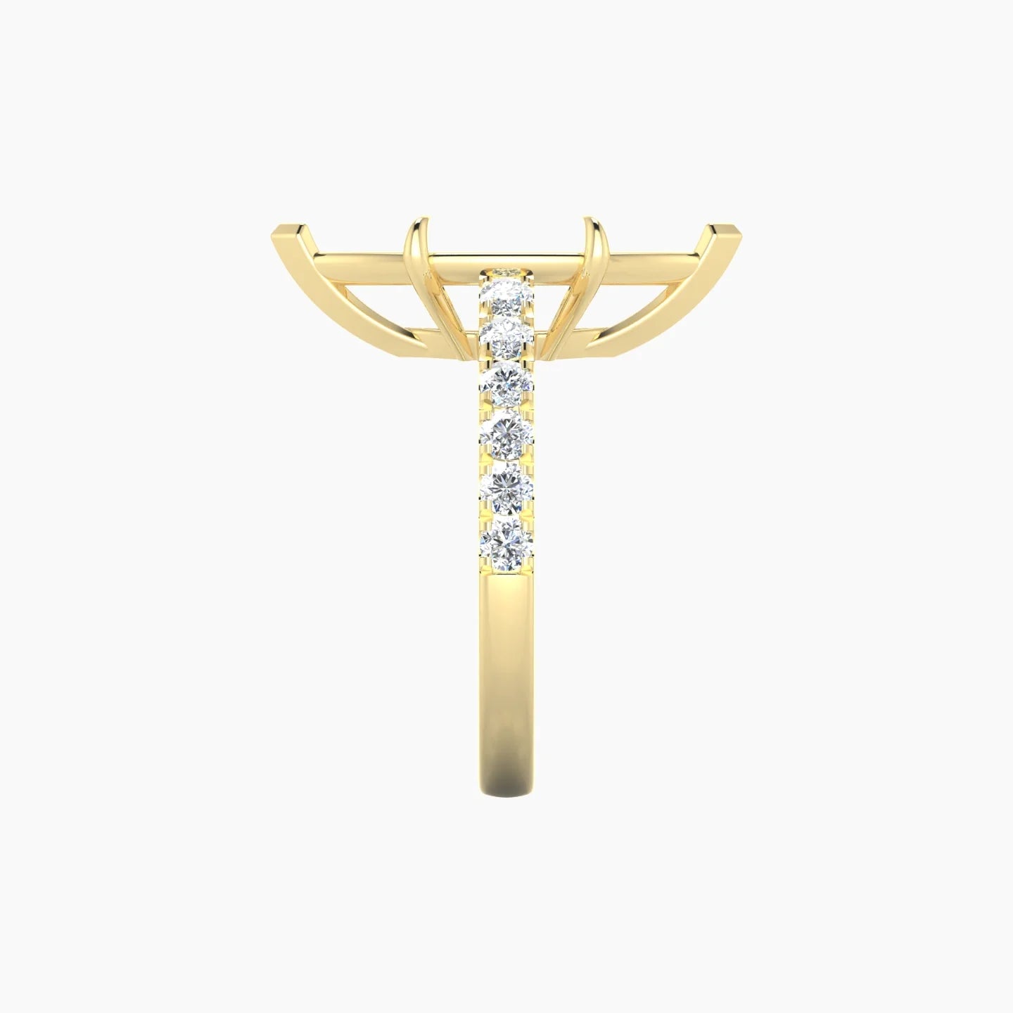 Straight Shank | 18k Yellow Gold 5-7.99 ct Marquise Cut Ring Setting