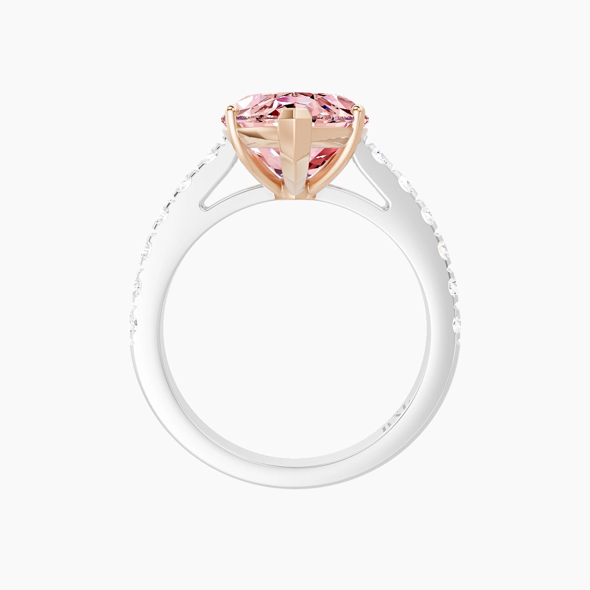 Straight Shank | 18k White & Rose Gold 5 ct Marquise Pink Lab Diamond Ring