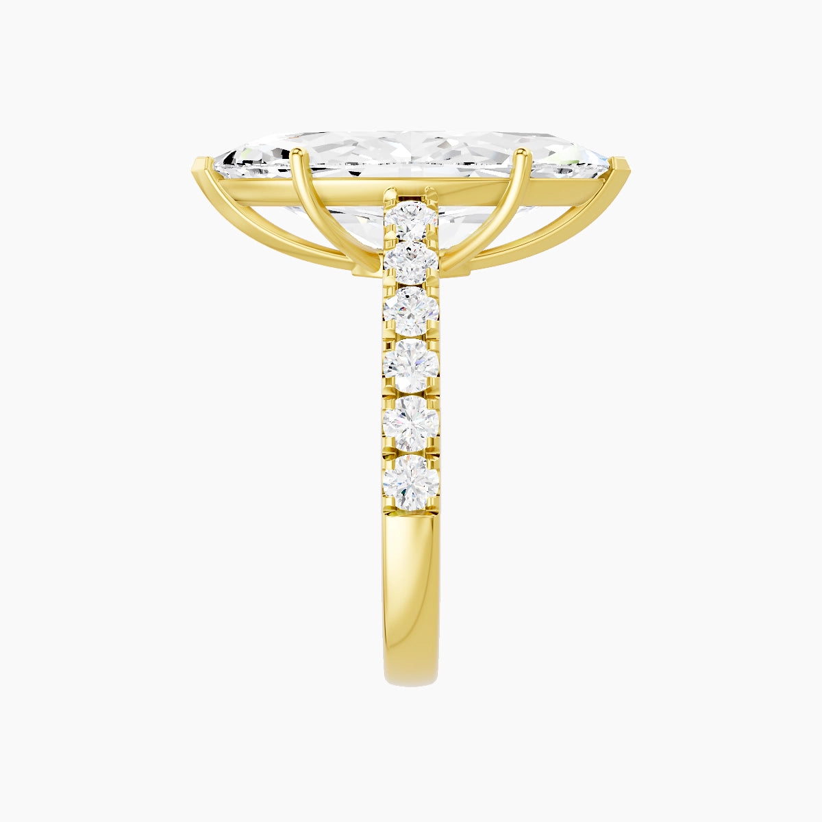 Straight Shank | 18k Yellow Gold 5 ct Marquise White Lab Diamond Ring