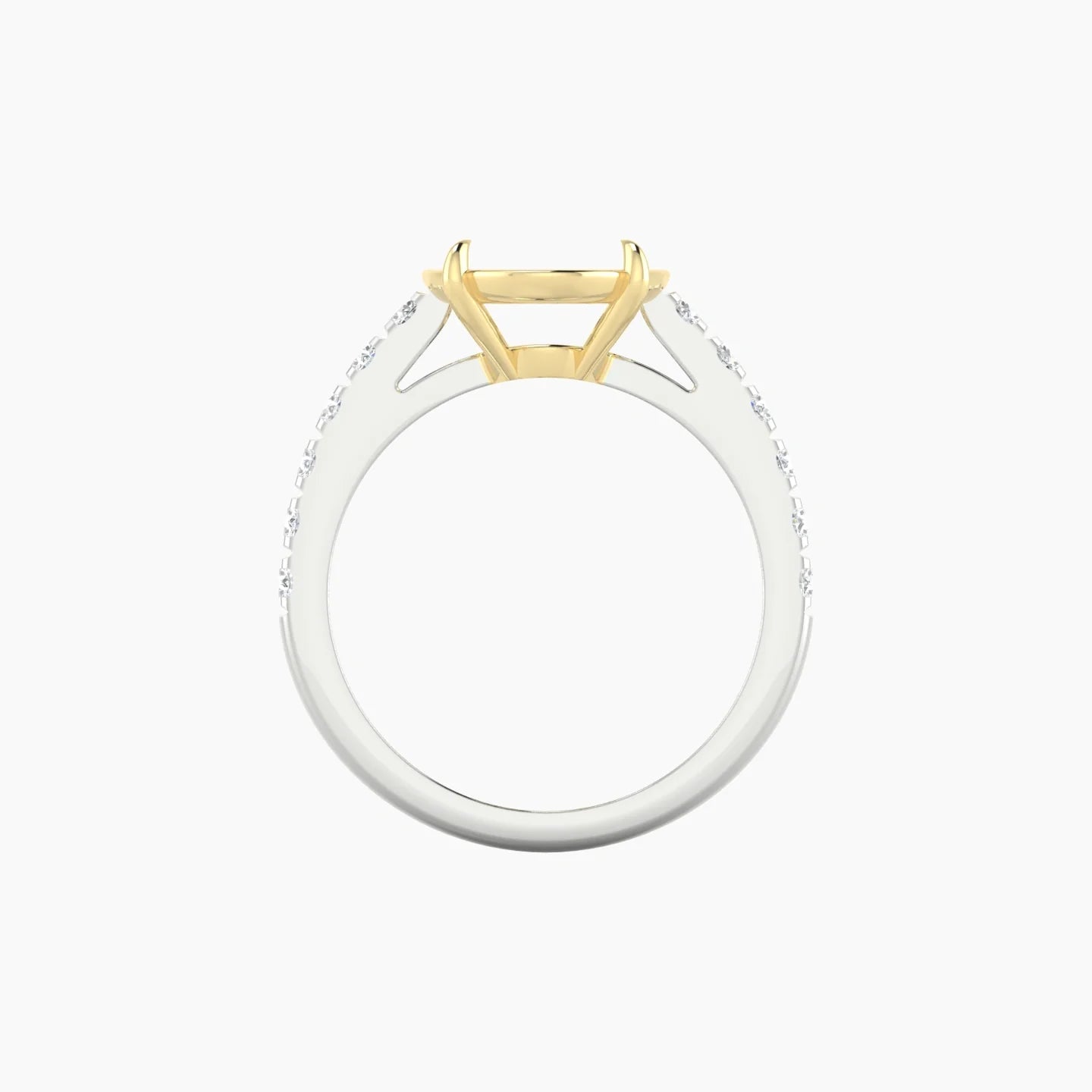 Straight Shank | 18k White & Yellow Gold 5-7.99 ct Oval Cut Ring Setting