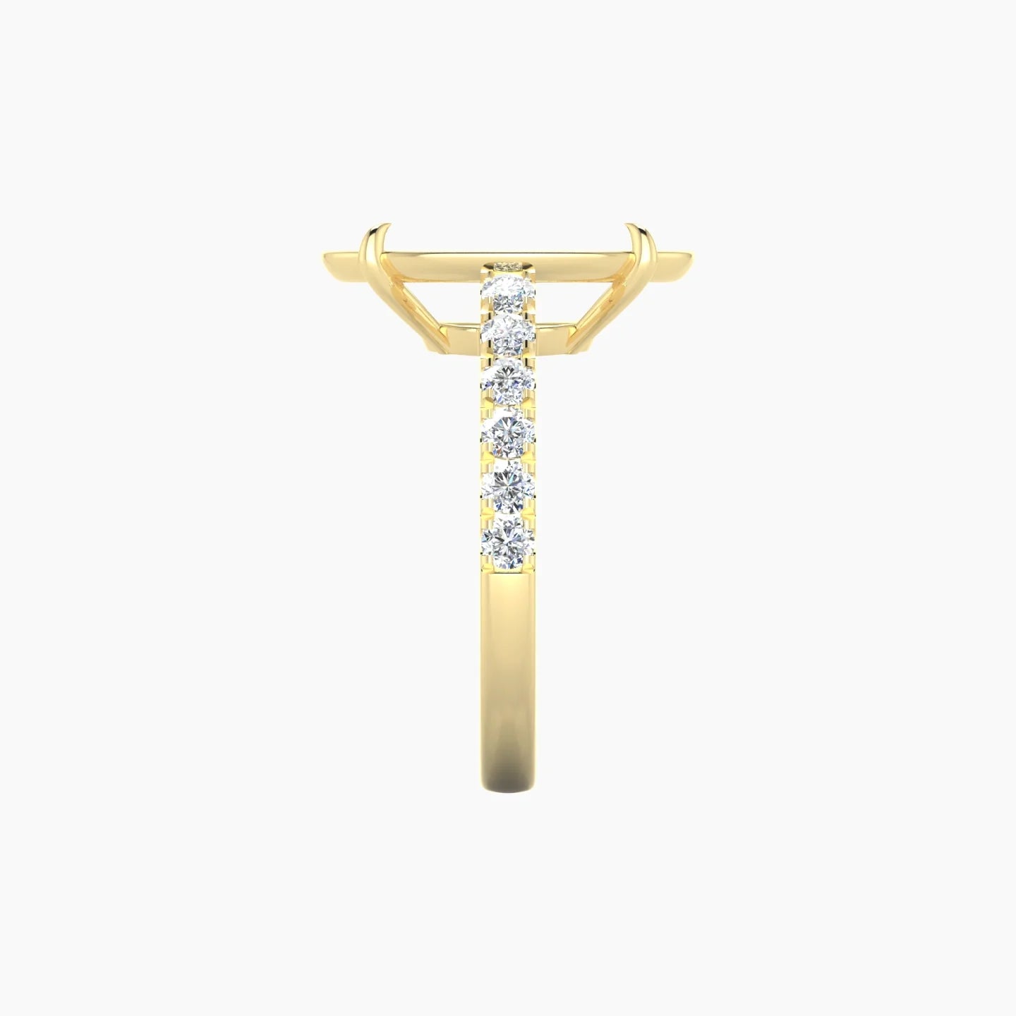 Straight Shank | 18k Yellow Gold 5-7.99 ct Oval Cut Ring Setting