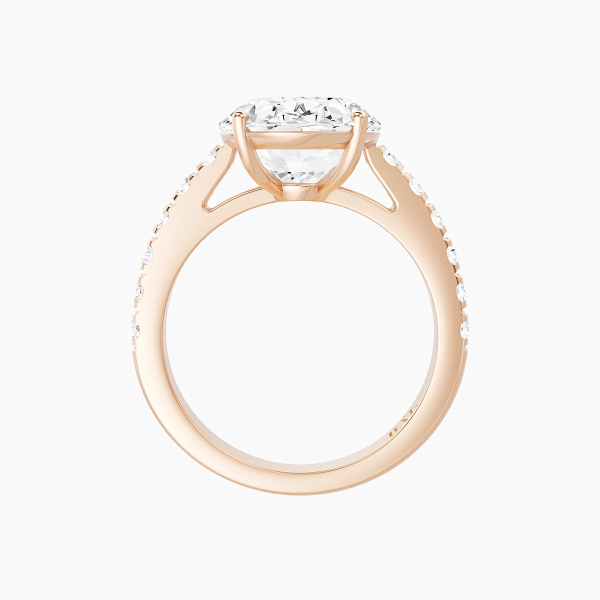Straight Shank | 18k Rose Gold 5 ct Oval White Lab Diamond Ring