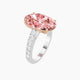 Oval Pink Lab Diamond Ring | Straight Shank
