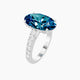 Oval Blue Lab Diamond Ring | Straight Shank
