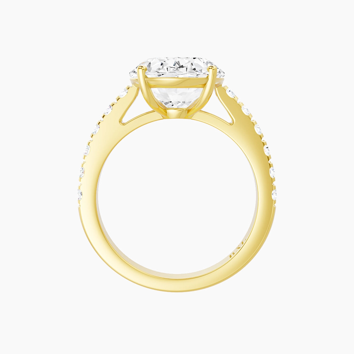 Straight Shank | 18k Yellow Gold 5 ct Oval White Lab Diamond Ring