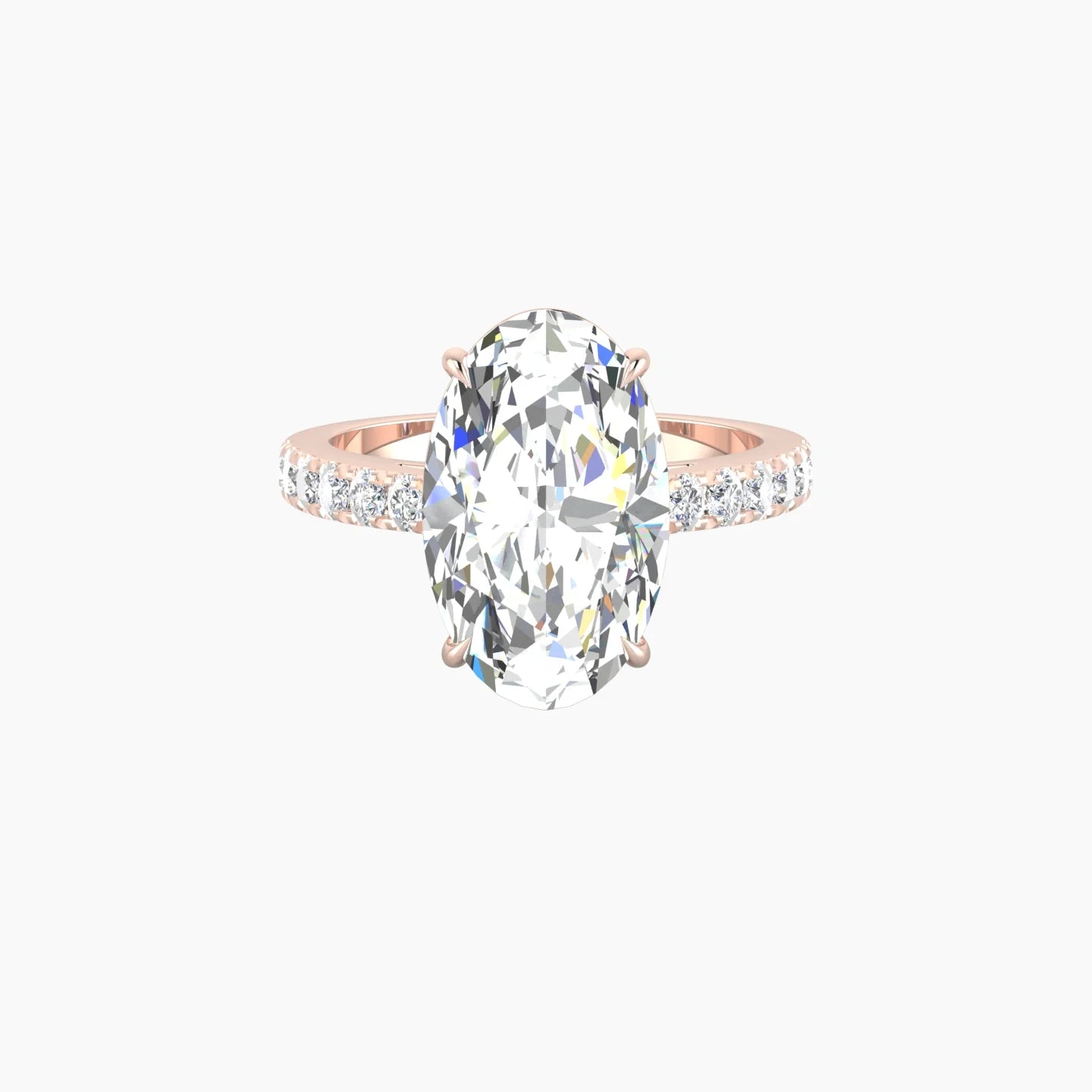 Straight Shank | 18k Rose Gold 5 ct Oval Cut Ring