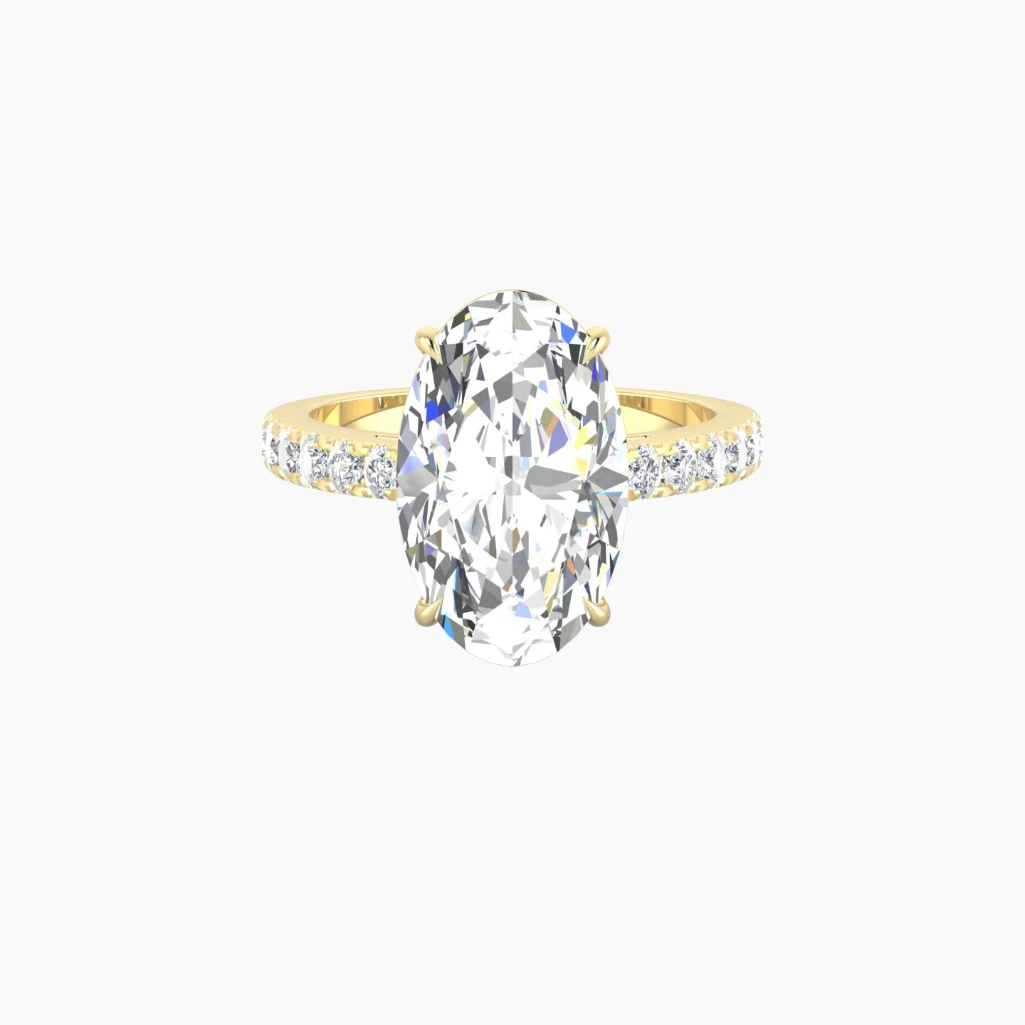 Straight Shank | 18k Yellow Gold 5 ct Oval Cut Ring