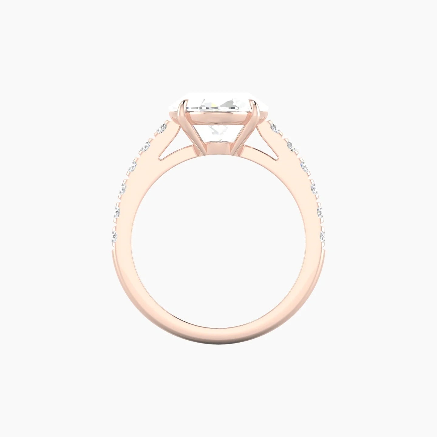 Straight Shank | 18k Rose Gold 5 ct Oval Cut Ring