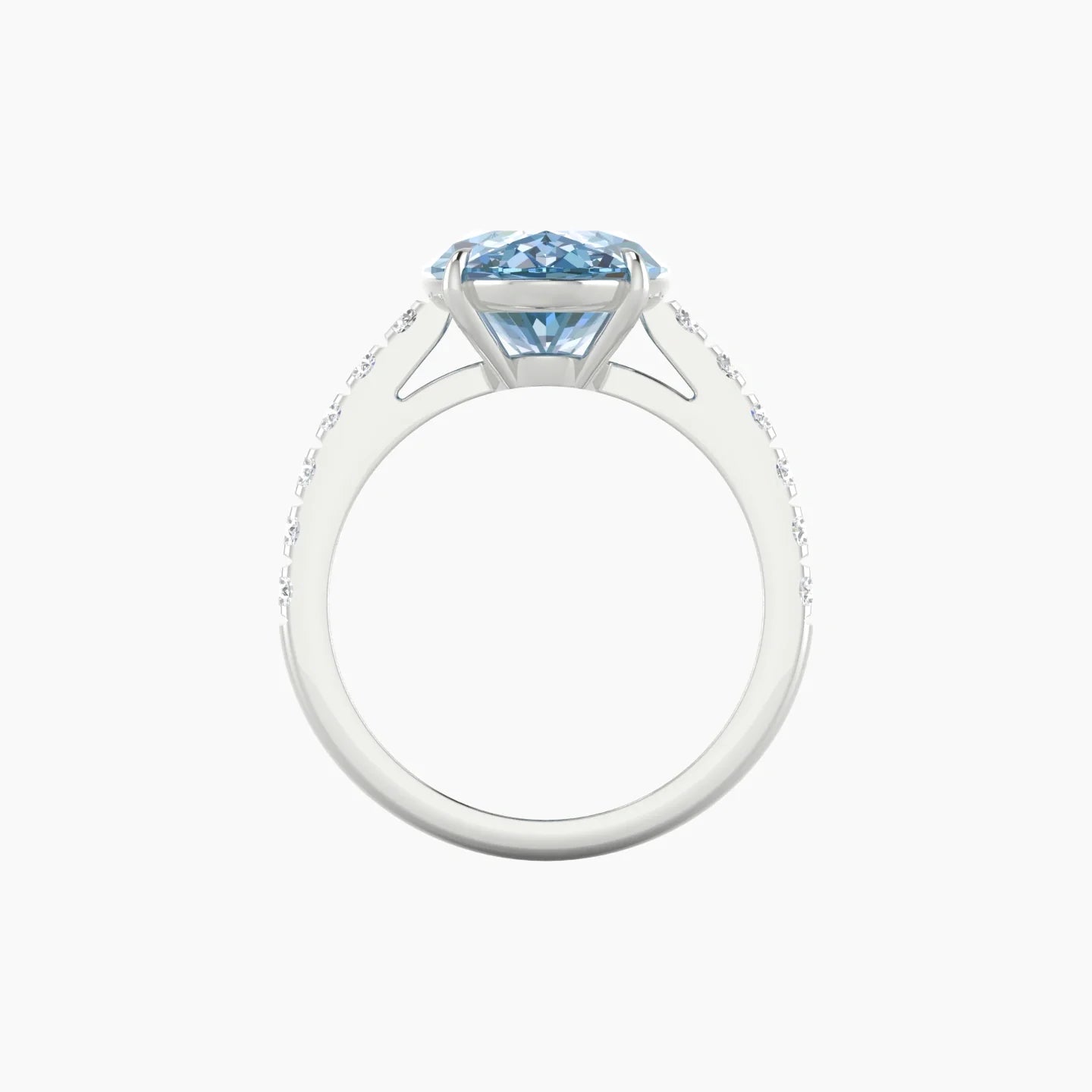 Straight Shank | 18k White Gold 5 ct Oval Cut Ring