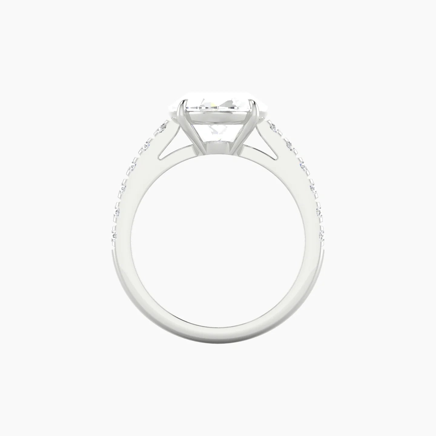Straight Shank | 18k White Gold 5 ct Oval Cut Ring